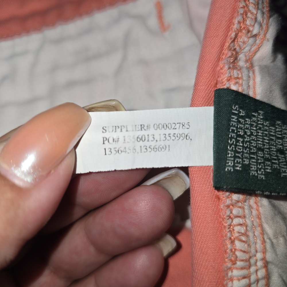 LRL Lauren Jeans Co. Salmon Pink Cotton Chino Shorts 12) - Picture 9 of 10